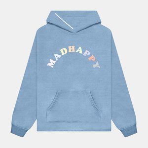 NEW MADHAPPY PASTELS FROST BLUE FRENCH TERRY HOODIE SZ SMALL